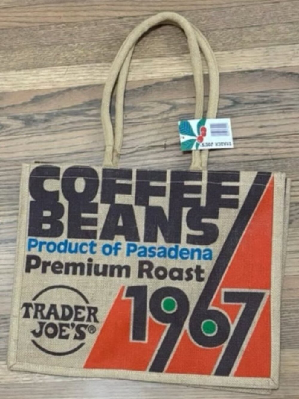 Trader Joe’s Tote Bag - 1967 Coffee Beans Limited Edition New w/ Tags  Jute bag - Picture 2 of 5